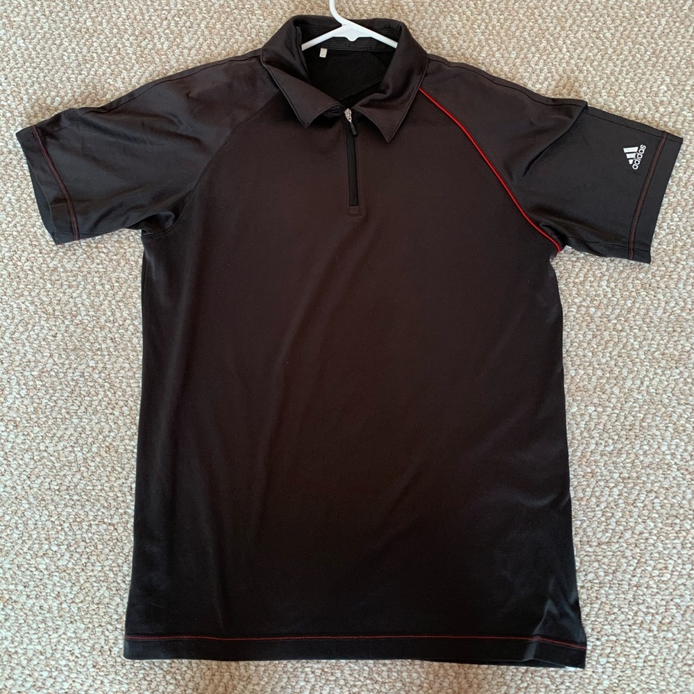 adidas black golf climacool short sleeve polo